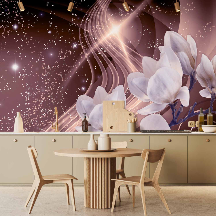 Photo Wallpaper Dust - orchid blossoms on a background in shades of pink and with a sparkle effect 62331 additionalImage 6