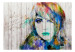 Photo Wallpaper Portrait of a female face - watercolour in cool tones and white wood 64531 additionalThumb 1
