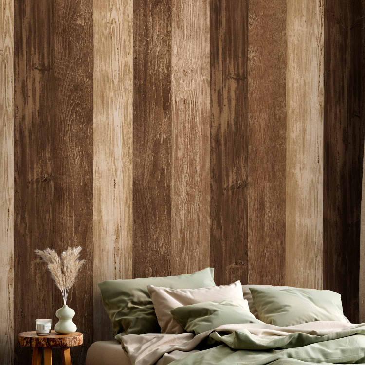 Wall Mural Wooden stories - background with texture of planks of different types of wood 89031 additionalImage 2