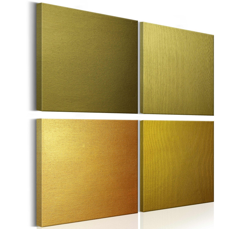 Canvas Print Golden Quartet (4-piece) - Four Artistic Squares in Gold 93931 additionalImage 2