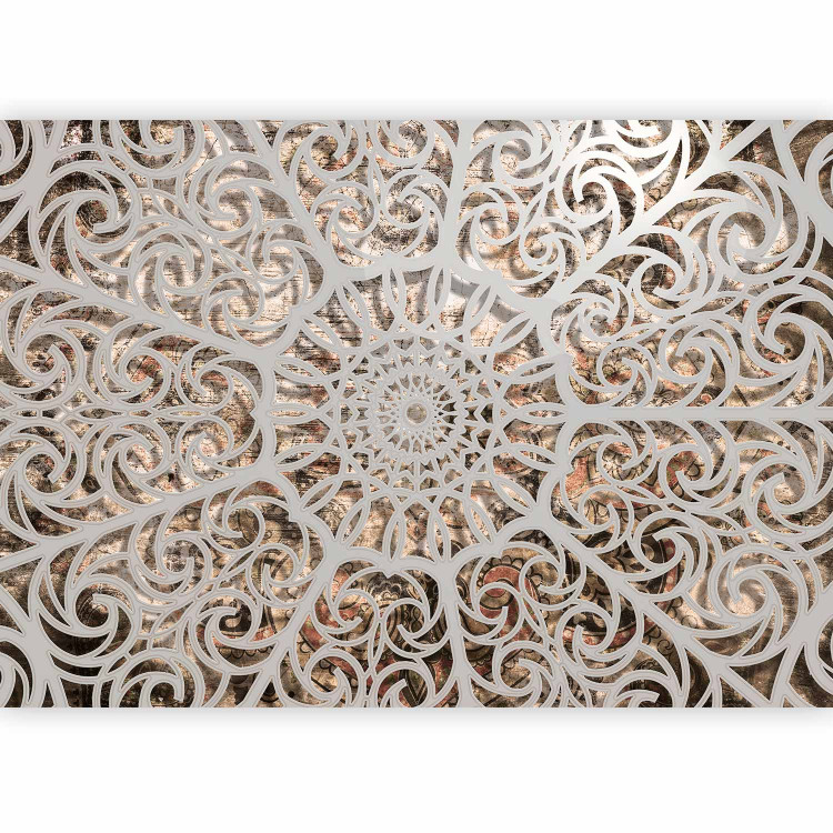Wall Mural Orient - grey geometrical composition in the mandala type on a beige background 94931 additionalImage 5