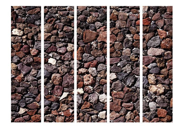 Folding Screen Stone Castle II - texture of brown stones of various shapes 95231 additionalImage 3