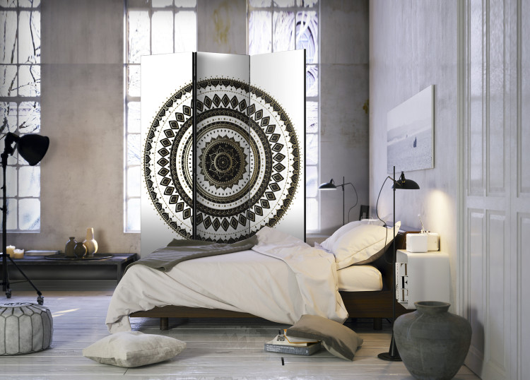 Room Divider Elegant Orient - oriental black and white mandala in a luxurious style 95631 additionalImage 2