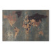 Canvas Print Journey Through Time (1-part) - World Map on Darker Background 96031