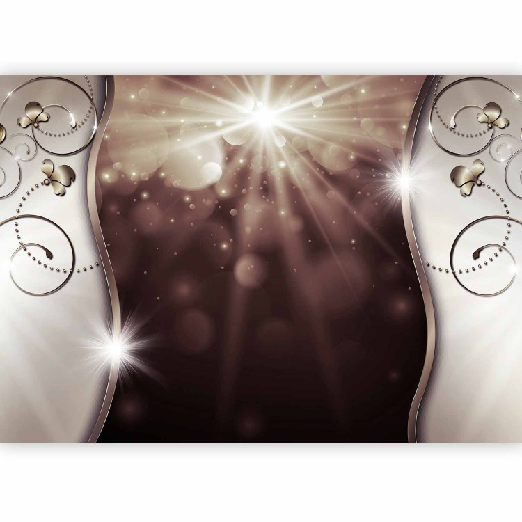 Photo Wallpaper Sunshine - abstract with silver ornaments and sparkle 97131 additionalImage 1