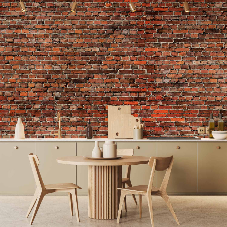 Wall Mural Red like a brick - solid pattern in red brick wall motif 106841 additionalImage 6