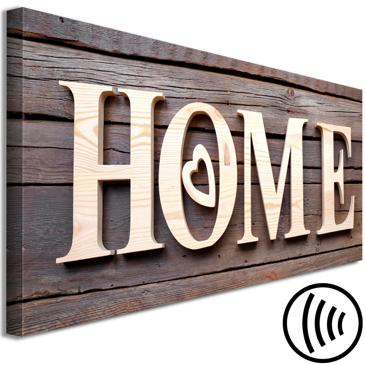 Canvas Wooden Home (1-part) Narrow - English Inscription in Vintage Style 108241 additionalImage 6
