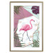 Poster Flamingo Stroll - geometric abstraction with a pink bird and leaves 114441 additionalThumb 15