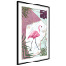 Poster Flamingo Stroll - geometric abstraction with a pink bird and leaves 114441 additionalThumb 13