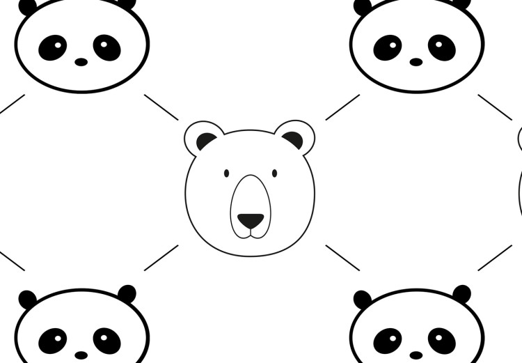 Canvas Cheerful panda - children's graphics with pandas and bears heads 114541 additionalImage 4