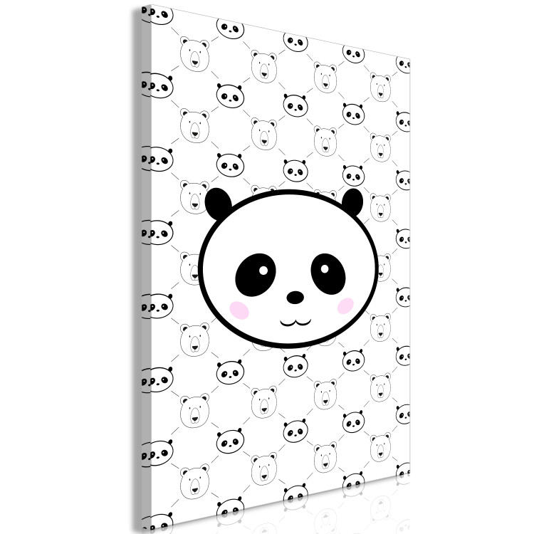 Canvas Cheerful panda - children's graphics with pandas and bears heads 114541 additionalImage 2