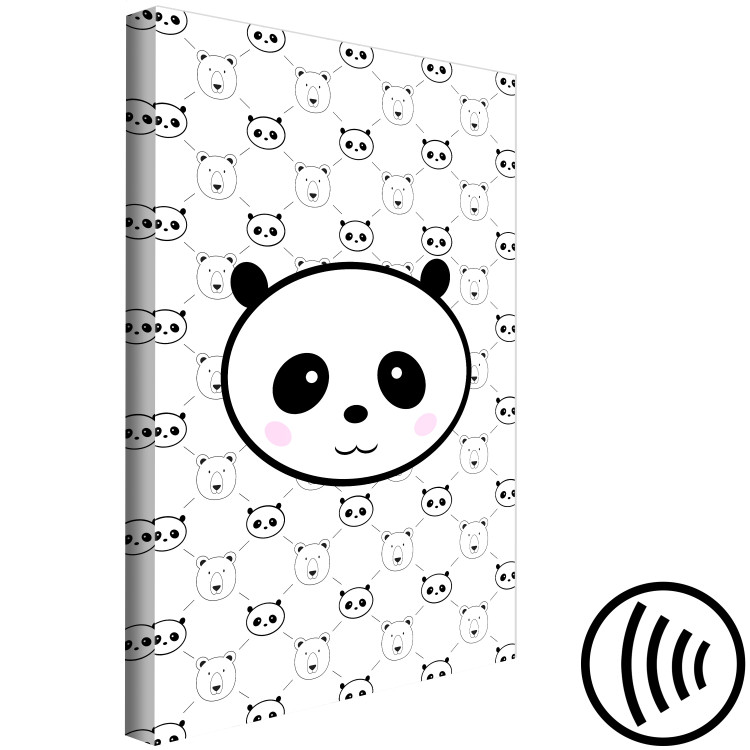 Canvas Cheerful panda - children's graphics with pandas and bears heads 114541 additionalImage 6
