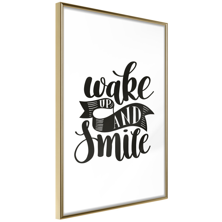 Poster Wake Up and Smile - black and white composition with English text 114641 additionalImage 8