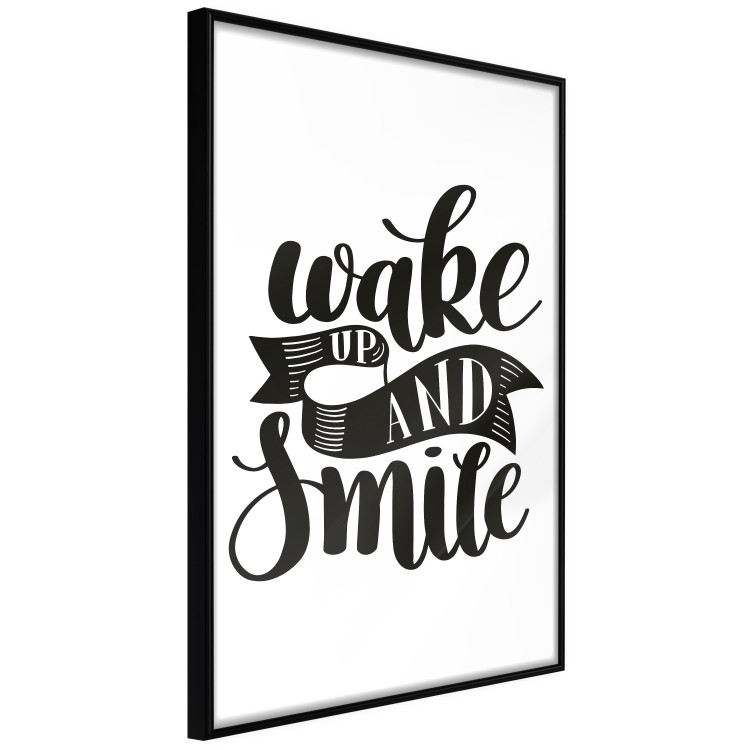 Poster Wake Up and Smile - black and white composition with English text 114641 additionalImage 10