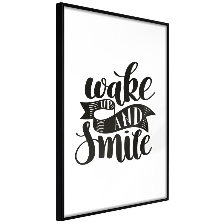 Poster Wake Up and Smile - black and white composition with English text 114641 additionalImage 13