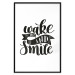 Poster Wake Up and Smile - black and white composition with English text 114641 additionalThumb 17