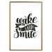 Poster Wake Up and Smile - black and white composition with English text 114641 additionalThumb 14