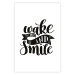 Poster Wake Up and Smile - black and white composition with English text 114641 additionalThumb 25