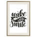 Poster Wake Up and Smile - black and white composition with English text 114641 additionalThumb 19