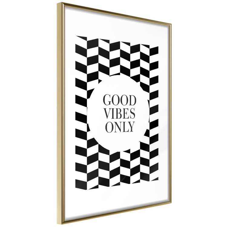 Wall Poster Good Vibes Only - geometric composition in black and white pattern 114741 additionalImage 7