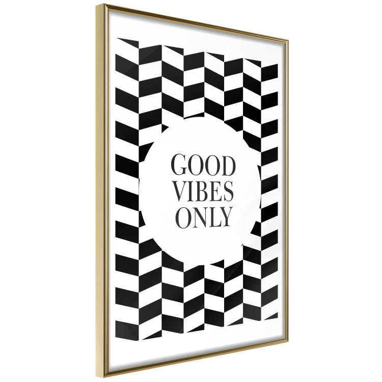 Wall Poster Good Vibes Only - geometric composition in black and white pattern 114741 additionalImage 12