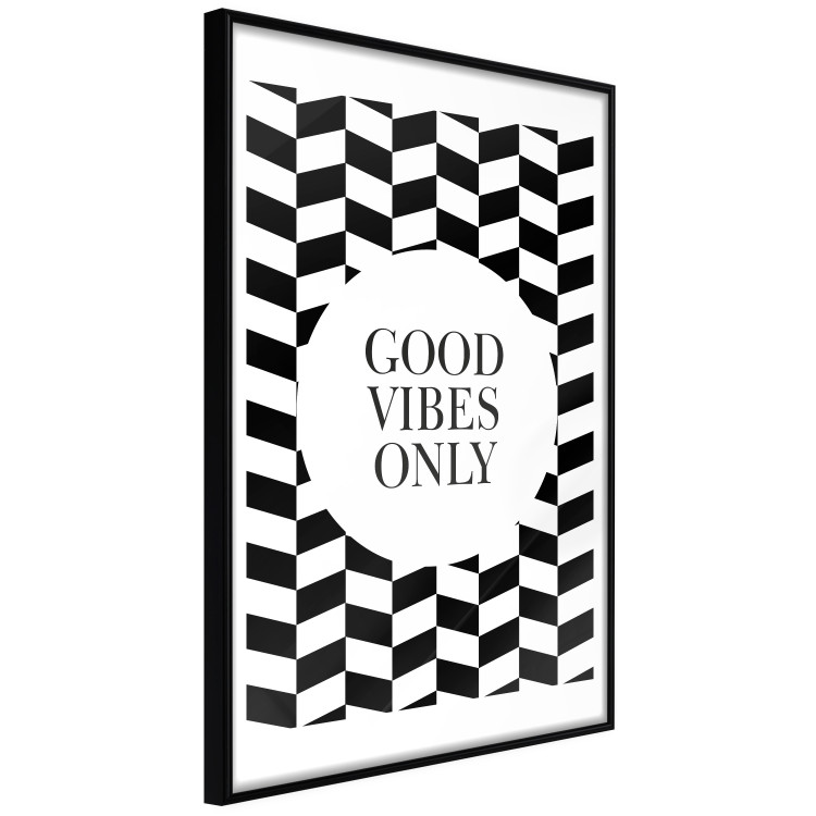Wall Poster Good Vibes Only - geometric composition in black and white pattern 114741 additionalImage 10
