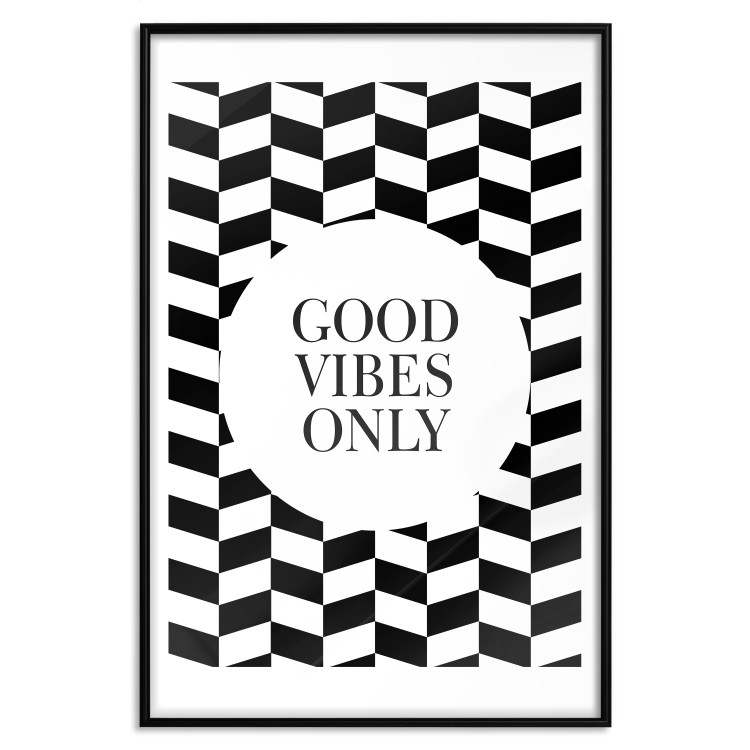 Wall Poster Good Vibes Only - geometric composition in black and white pattern 114741 additionalImage 18