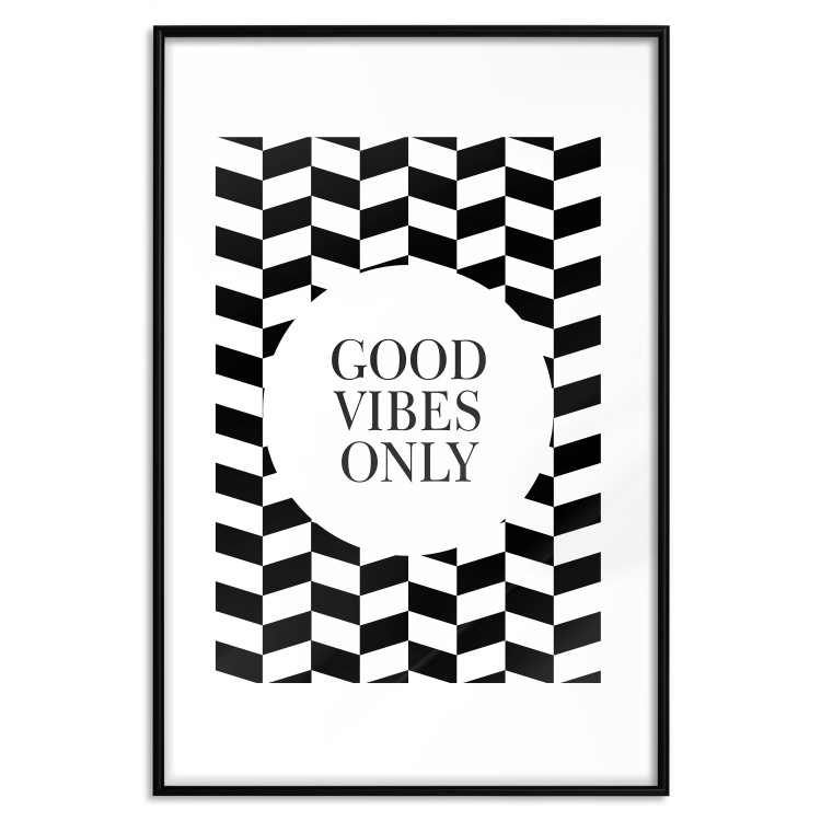 Wall Poster Good Vibes Only - geometric composition in black and white pattern 114741 additionalImage 15
