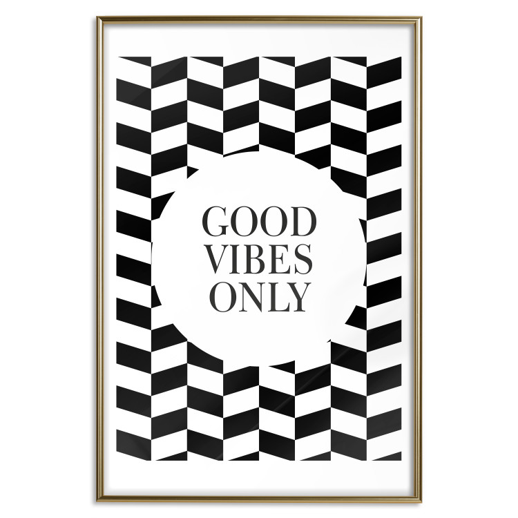 Wall Poster Good Vibes Only - geometric composition in black and white pattern 114741 additionalImage 16