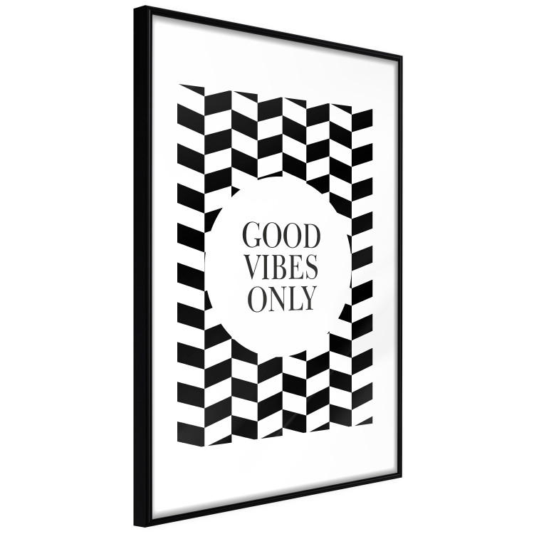 Wall Poster Good Vibes Only - geometric composition in black and white pattern 114741 additionalImage 11
