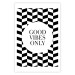 Wall Poster Good Vibes Only - geometric composition in black and white pattern 114741