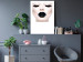 Canvas Print Kiss - artwork with a woman with black lips and closed eyes 114941 additionalThumb 3