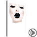 Canvas Print Kiss - artwork with a woman with black lips and closed eyes 114941 additionalThumb 6