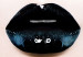 Canvas Print Kiss - artwork with a woman with black lips and closed eyes 114941 additionalThumb 5