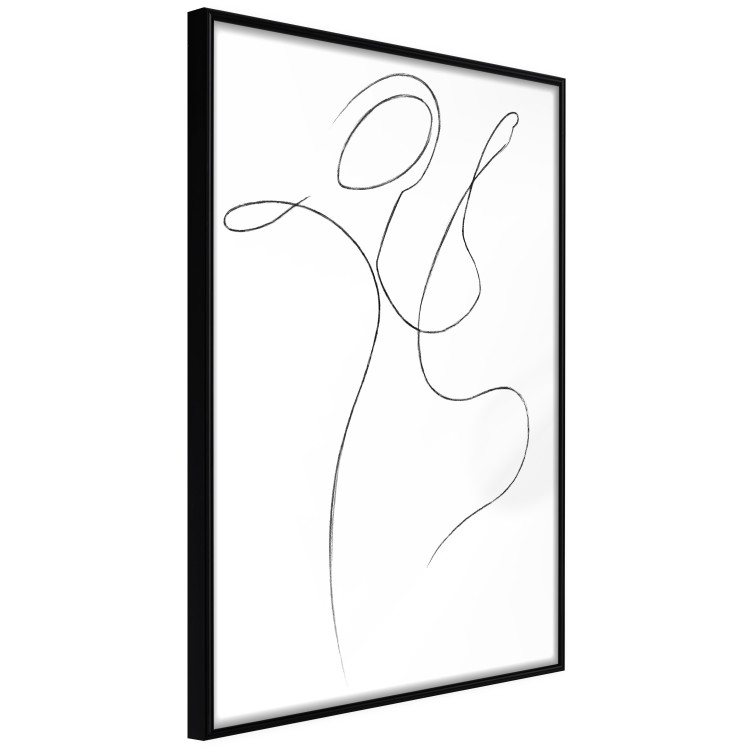 Wall Poster Dance - black and white delicate line art with the outline of a human silhouette 115241 additionalImage 12