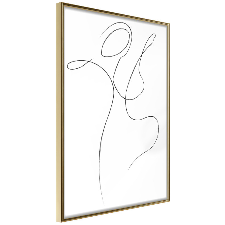 Wall Poster Dance - black and white delicate line art with the outline of a human silhouette 115241 additionalImage 14