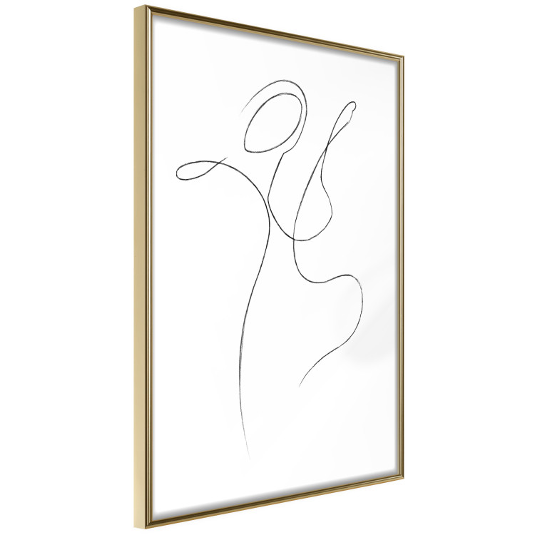 Wall Poster Dance - black and white delicate line art with the outline of a human silhouette 115241 additionalImage 8