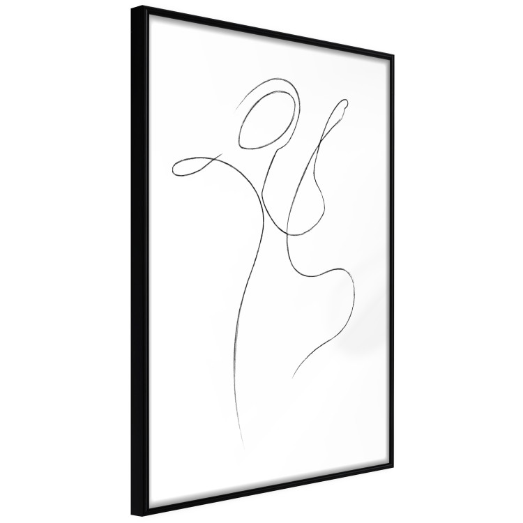Wall Poster Dance - black and white delicate line art with the outline of a human silhouette 115241 additionalImage 13