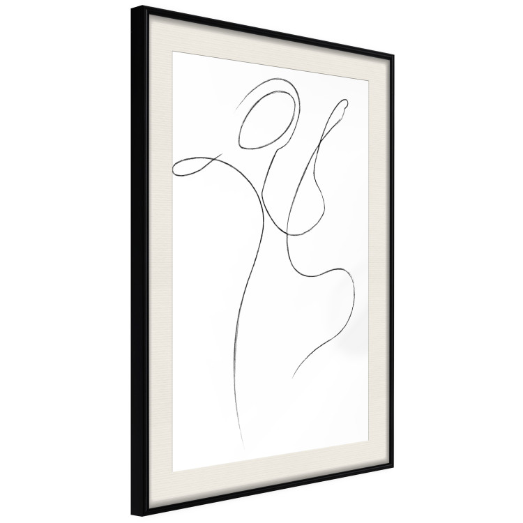 Wall Poster Dance - black and white delicate line art with the outline of a human silhouette 115241 additionalImage 3