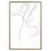 Wall Poster Dance - black and white delicate line art with the outline of a human silhouette 115241 additionalThumb 17