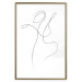 Wall Poster Dance - black and white delicate line art with the outline of a human silhouette 115241 additionalThumb 18