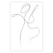 Wall Poster Dance - black and white delicate line art with the outline of a human silhouette 115241