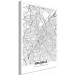Canvas Art Print Streets of Brussels - black and white linear map of Belgian city 116341 additionalThumb 2