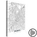 Canvas Art Print Streets of Brussels - black and white linear map of Belgian city 116341 additionalThumb 6