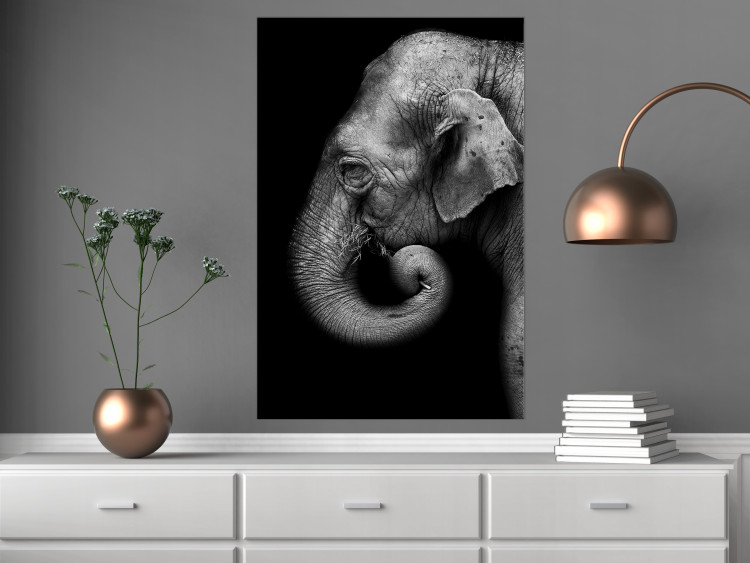 Poster Elephant Portrait - black and white composition with an African animal 116441 additionalImage 17