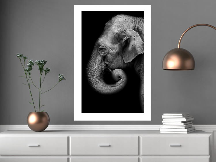 Poster Elephant Portrait - black and white composition with an African animal 116441 additionalImage 2