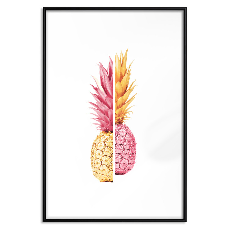Wall Poster Mismatches - yellow-pink halves of tropical fruits on a white background 116941 additionalImage 17