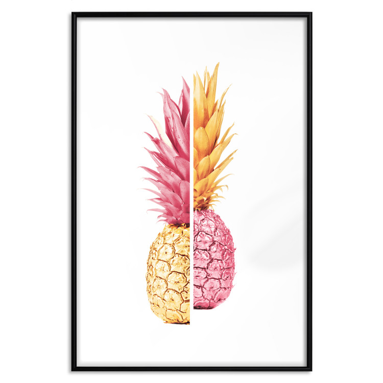 Wall Poster Mismatches - yellow-pink halves of tropical fruits on a white background 116941 additionalImage 18