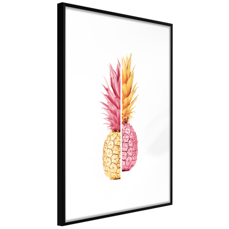 Wall Poster Mismatches - yellow-pink halves of tropical fruits on a white background 116941 additionalImage 9