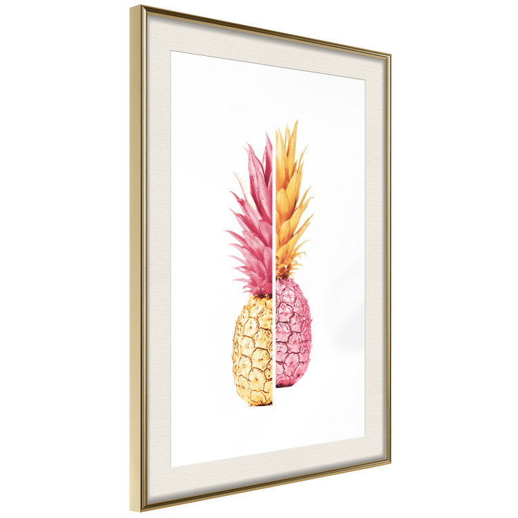 Wall Poster Mismatches - yellow-pink halves of tropical fruits on a white background 116941 additionalImage 4